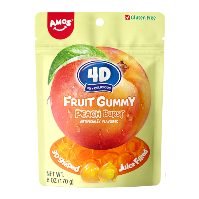 4D Fruit Gummy peach burst 6oz