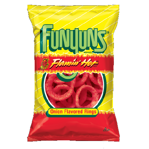 Funnyuns Flaming Hot Onion Flavored Rings 163g