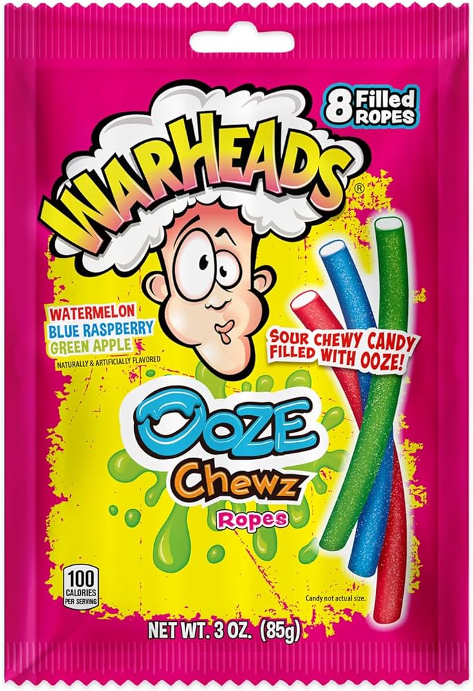 Warheads Ooze Chewz Ropes 85g