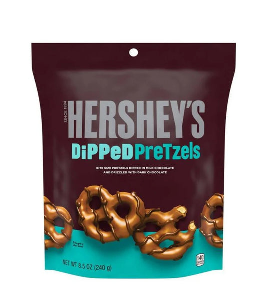 US Hershey’s Dipped Pretzels Milk Chocolate 240g