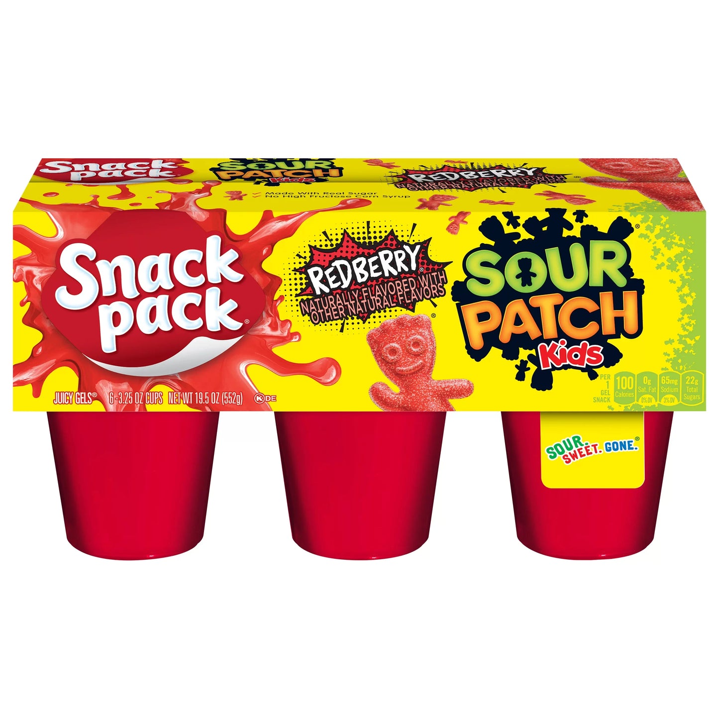 Sour Patch Kids Redberry Juicy Gels Snack Pack 19.5 Oz
