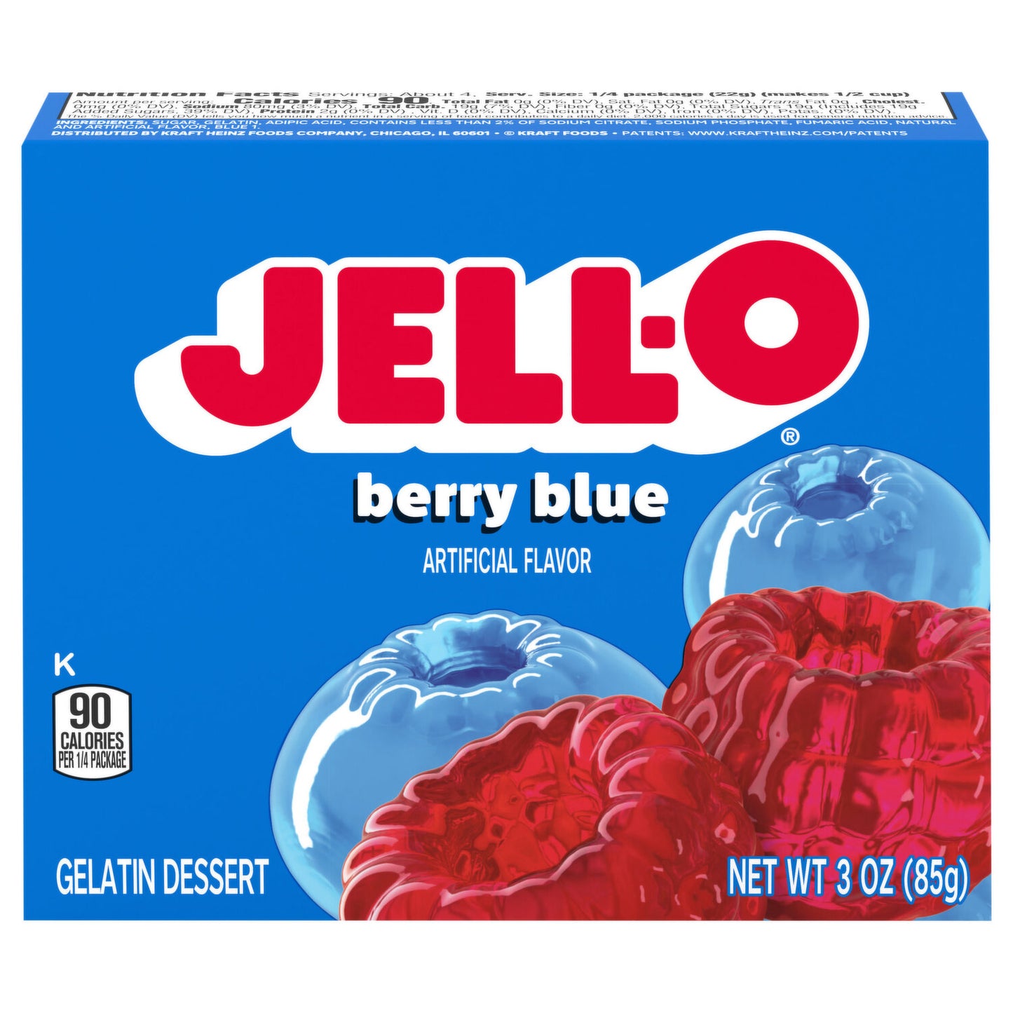 Jello- O Berry Blue Gelatin Dessert 85g